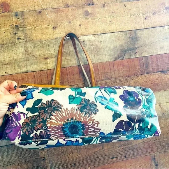 RARE Original CAR SHOE By Prada Floral Canvas Large Tote Shoulder Shopper Bag - Picture 5 of 11